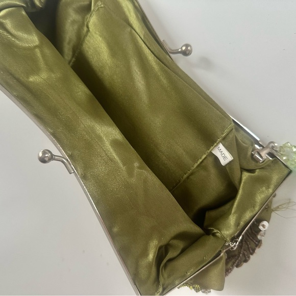 Green and Yellow Sequin Clutch Bag - Picture 4 of 8